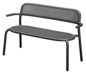 Toní Bankski Bench with backrest - / L 127 cm - Perforated aluminium by Fatboy Grey