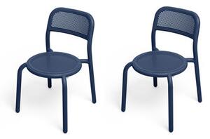 Toní Stacking chair - / Set of 2 - Perforated aluminium by Fatboy Blue