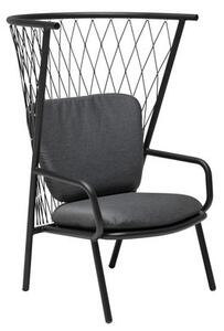 Nef Low armchair - / Metal & polyester - H 125 cm by Emu Black