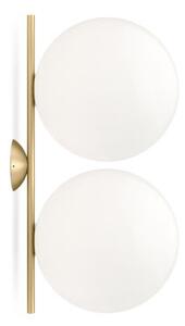 IC Double 1 Wall light - / Ceiling light - l 42 cm, Ø 20 cm by Flos White/Gold/Metal