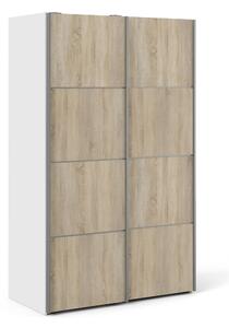 Phillipe Wardrobe White Oak Doors Five Shelves