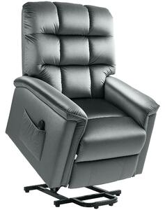 HOMCOM Velvet-Feel Electric Lift Recliner Chair - Dark Grey