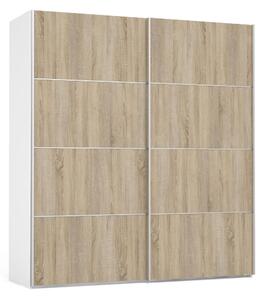 Phillipe Wardrobe White Oak Doors Two Shelves