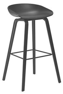 About a stool AAS 32 Bar stool - H 65 cm - Plastic & wood legs by Hay Black