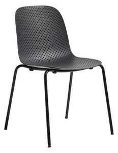 13eighty Stacking chair - / Perforated plastic by Hay Black
