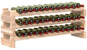 HOMCOM Three-Tier, 36 Bottle Wooden Wine Rack - Natural