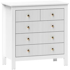 HOMCOM Elegant Chest of Five Drawers - White