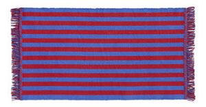 Stripes and stripes Rug - / 95 x 52 cm - Cotton by Hay Blue/Red