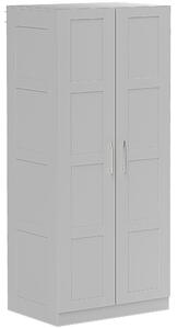HOMCOM Double Paneled Door Wardrobe, with Shelves - Grey