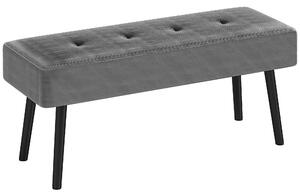 HOMCOM End of Bed Bench, Corduroy Bedroom Bench with Thick Padding and Steel Legs, Tufted Window Seat for Entryway, Living Room, Grey