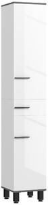 HOMCOM 190cm Slim Bathroom Storage Cabinet - White