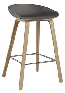 About a stool AAS 32 Bar stool - H 65 cm - Plastic & wood legs by Hay Grey/Natural wood