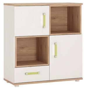 Kiddie 2 Door 1 Drawer Cabinet 2 open shelves Lemon