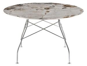 Glossy Marble Round table - / Ø 128 cm - Marble-effect sandstone by Kartell Brown/Beige