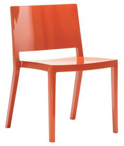 Lizz Stacking chair - Glossy version by Kartell Orange