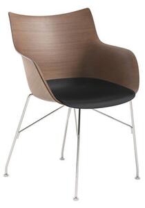 Q/Wood Armchair - / Moulded wood by Kartell Natural wood