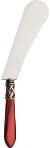 ALADDIN OLD SILVER-PLATED RING CHEESE SREADER & KNIFE - Burgundy Red