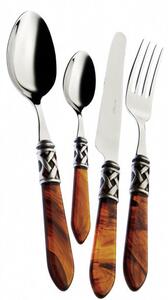 ALADDIN OLD SILVER-PLATED RING CUTLERY SET 24 - Black