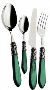 ALADDIN OLD SILVER-PLATED RING CUTLERY SET 24 - Green