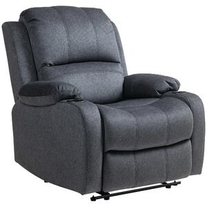 HOMCOM Microfibre Manual Reclining Armchair, with Footrest - Black