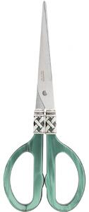 ALADDIN OLD SILVER-PLATED RING KITCHEN SCISSORS - Green