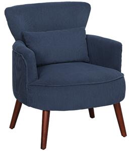 HOMCOM Corduroy Retro Accent Chair - Blue