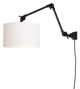 Amsterdam Medium Wall light with plug - / Fabric lampshade - L 85 cm by It's about Romi White/Black