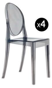 Victoria Ghost Stacking chair - Set of 4 by Kartell Grey