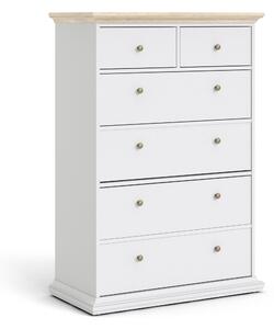 Party Chest Of 6 Drawers In White Oak