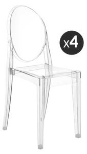 Victoria Ghost Stackable chair - transparent / Set of 4 by Kartell Transparent