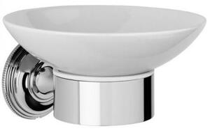 Samuel Heath Style Moderne Soap Holder White Ceramic N6634W Chrome Plated