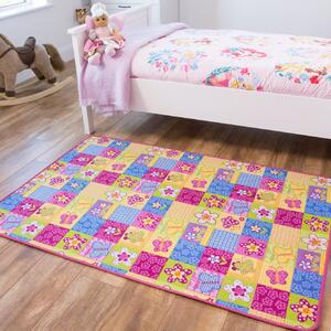 Pink Colourful Butterfly Kids Playroom Mat