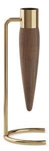 Umanoff Candle stick - / Walnut & brass by Menu Gold/Natural wood