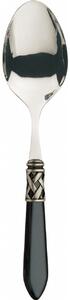 ALADDIN OLD SILVER-PLATED RING SALAD SERVING SPOON - Onyx