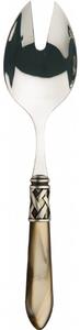 ALADDIN OLD SILVER-PLATED RING SALAD SERVING FORK - Onyx