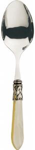 ALADDIN OLD SILVER-PLATED RING SALAD SERVING SPOON - Ivory