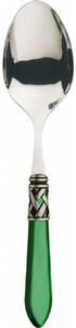 ALADDIN OLD SILVER-PLATED RING SALAD SERVING SPOON - Green
