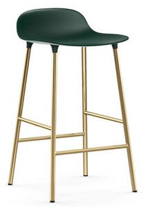 Form Bar stool - / H 65 cm – Brass foot by Normann Copenhagen Green/Gold
