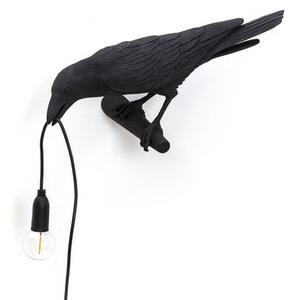Bird Looking Wall light with plug - / Wall - Perched raven by Seletti Black