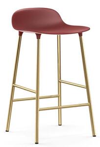 Form Bar stool - / H 65 cm – Brass foot by Normann Copenhagen Red/Gold