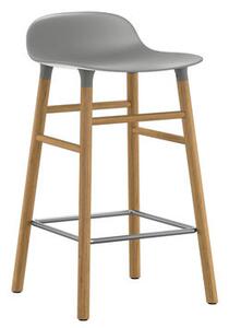 Form Bar stool - H 65 cm / Oak leg by Normann Copenhagen Grey