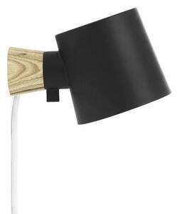 Rise Wall light with plug - Rotating / Wood & metal by Normann Copenhagen Black/Natural wood