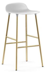 Form Bar stool - / H 75 cm – Brass foot by Normann Copenhagen White