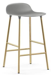 Form Bar stool - / H 65 cm – Brass foot by Normann Copenhagen Grey/Gold