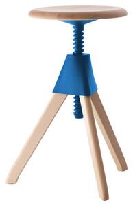 Jerry Stool - H 50/66 cm by Magis Blue/Natural wood