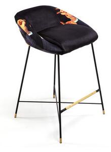Toiletpaper Bar stool - / Lipsticks - Padded & velvet - H 92 cm by Seletti Multicoloured