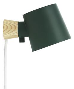 Rise Wall light with plug - Rotating / Wood & metal by Normann Copenhagen Green/Natural wood