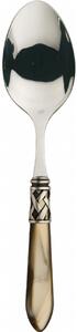 ALADDIN OLD SILVER-PLATED RING VEGETABLE & MEAT SERVING SPOON - Ivory