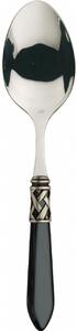 ALADDIN OLD SILVER-PLATED RING VEGETABLE & MEAT SERVING SPOON - Black