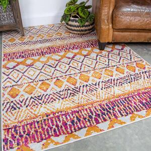 Faded Distressed Colourful Aztec Pattern Rug | Oscar